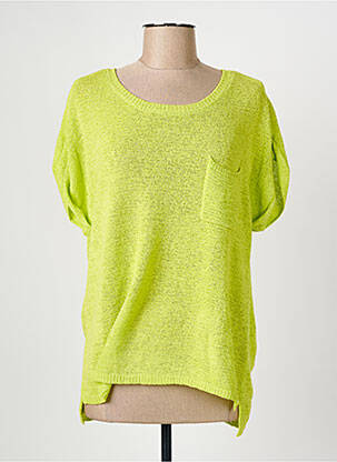 Pulover guler rotund mâneci scurte verde JOSEPH RIBKOFF femeie