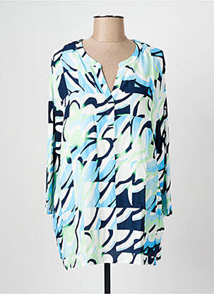 Bluză imprimeu fantezie mâneci lungi albastru FRANK WALDER femme