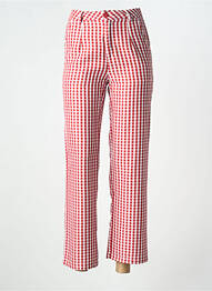 Pantalon 7/8 țesătură poplin mărime normală roșu MUSY MUSE femeie