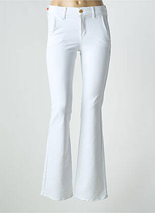 Pantalon drept elasticitate mărime normală alb HAPPY femeie