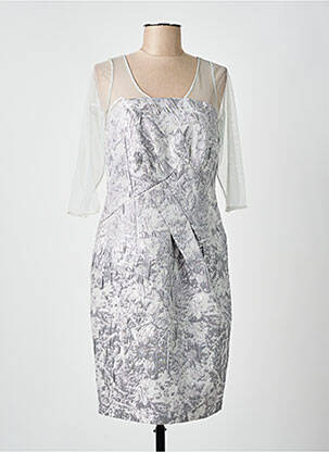 Rochie midi mâneci 3/4 mâneci 3/4 gri CARLA RUIZ femeie