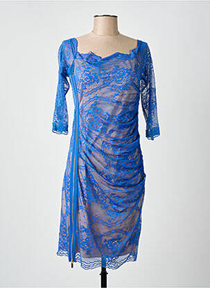 Rochie midi mâneci 3/4 mâneci 3/4 albastru FOREVER UNIQUE femeie