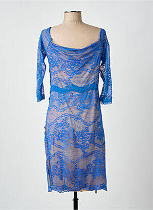 Rochie midi mâneci 3/4 mâneci 3/4 albastru FOREVER UNIQUE femeie