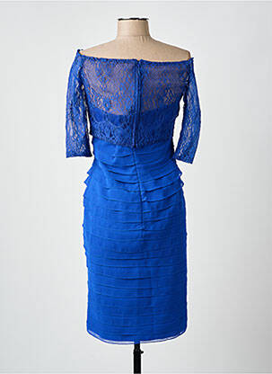 Rochie midi mâneci 3/4 mâneci 3/4 albastru FASHION NEW YORK femeie
