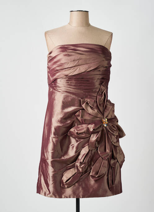 Rochie scurtă maro FASHION NEW YORK femeie