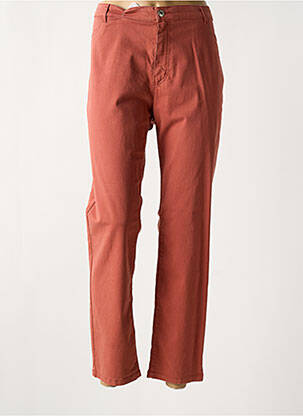 Pantalon 7/8 țesătură poplin mărime normală portocalie BRUNO SAINT HILAIRE femeie
