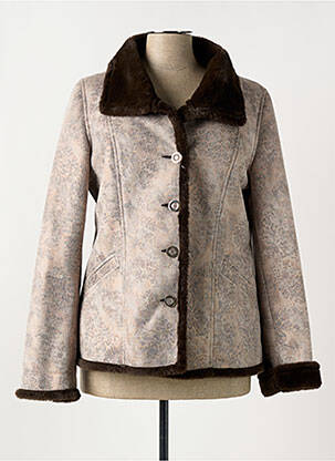 Palton scurt bej FASHION S.A femeie