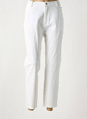 Pantalon 7/8 elasticitate mărime normală alb MARBLE femeie