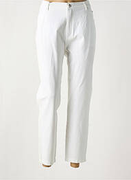Pantalon 7/8 elasticitate mărime normală alb MARBLE femme