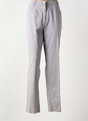 Pantalon drept elasticitate mărime normală gri CHRISTINE LAURE femeie