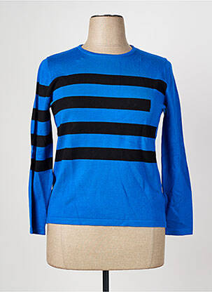 Pulover croială cambrată mâneci lungi albastru MARBLE femme