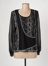 Top țesătură jersey mâneci lungi negru GRIFFON femme