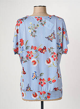 Tricou guler în v mâneci scurte albastru CHRISTINE LAURE femme
