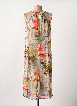 Rochie midi imprimeu floral fără mâneci verde GRIFFON femeie