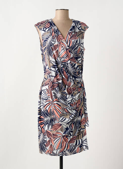 Rochie midi imprimeu fantezie fără mâneci albastru CHRISTINE LAURE femme