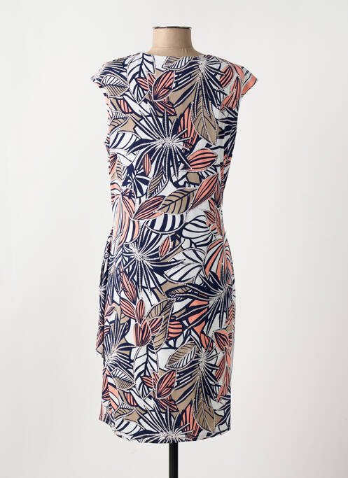 Rochie midi imprimeu fantezie fără mâneci albastru CHRISTINE LAURE femme