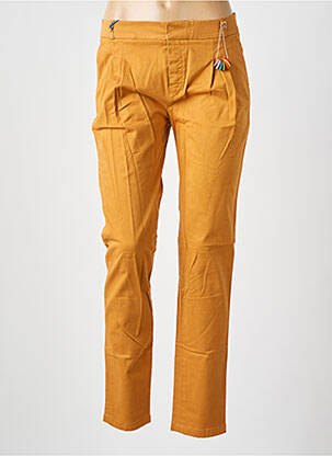 Pantalon chino țesătură poplin mărime normală maro LEON & HARPER femeie