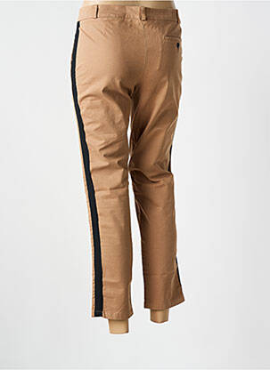Pantalon chino țesătură poplin mărime normală cafe deschis LEON & HARPER femeie