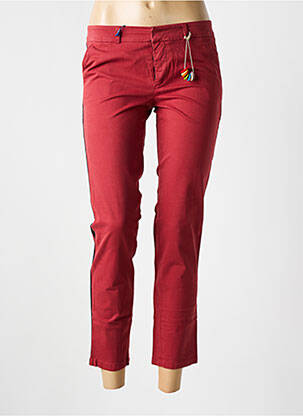 Pantalon chino țesătură poplin mărime normală roșu LEON & HARPER femeie