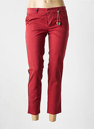 Pantalon chino țesătură poplin mărime normală roșu LEON & HARPER femeie