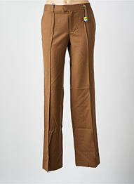 Pantalon drept țesătură poplin mărime normală maro LEON & HARPER femme