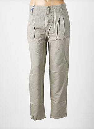Pantalon drept talie cu cleme talie înaltă gri LEON & HARPER femeie