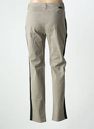Pantalon chino broderie galoni laterali mărime normală bej LEON & HARPER femeie