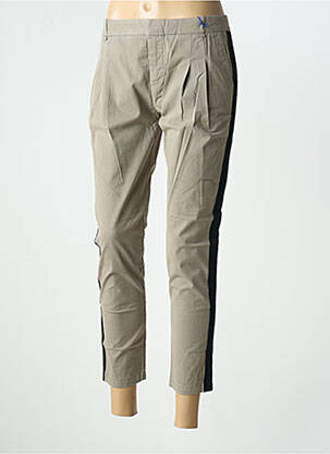 Pantalon chino broderie galoni laterali mărime normală bej LEON & HARPER femeie