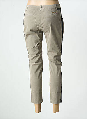 Pantalon chino broderie galoni laterali mărime normală bej LEON & HARPER femeie