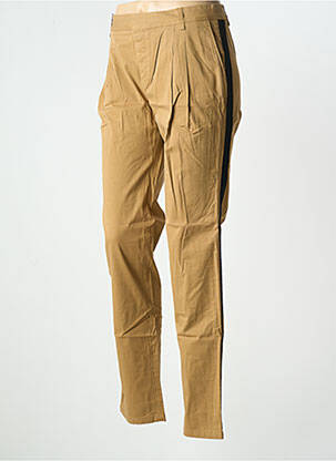 Pantalon chino broderie galoni laterali mărime normală maro LEON & HARPER femeie