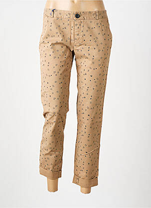 Pantalon chino țesătură poplin mărime normală maro LEON & HARPER femeie