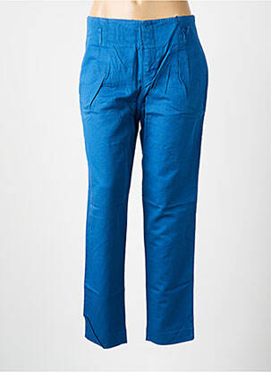 Pantalon drept talie cu cleme talie înaltă albastru LEON & HARPER femeie
