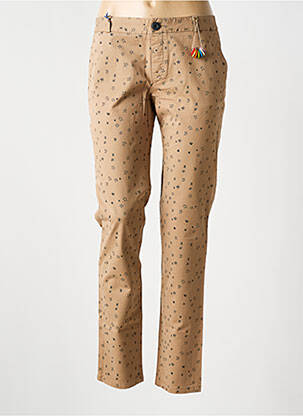 Pantalon chino țesătură poplin mărime normală maro LEON & HARPER femeie