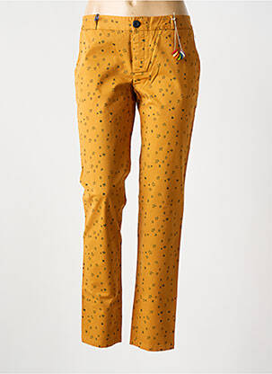 Pantalon chino țesătură poplin mărime normală galben LEON & HARPER femeie