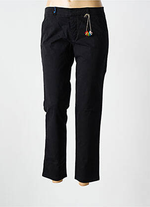 Pantalon chino broderie galoni laterali mărime normală negru LEON & HARPER femeie