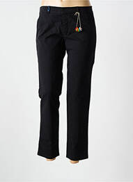 Pantalon chino broderie galoni laterali mărime normală negru LEON & HARPER femeie