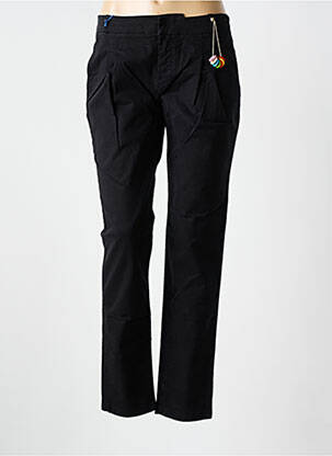 Pantalon chino țesătură poplin mărime normală negru LEON & HARPER femeie