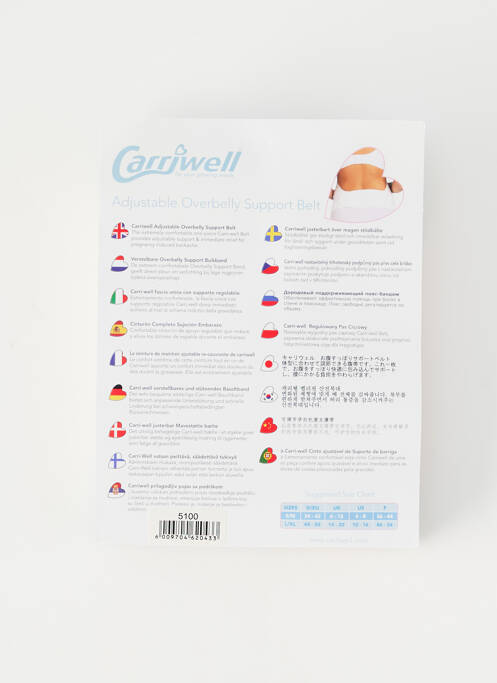 Curea cusături întărite alb CARRIWELL femme