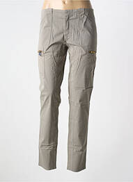 Pantalon slim țesătură poplin mărime normală gri LEON & HARPER femeie
