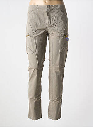 Pantalon slim țesătură poplin mărime normală gri LEON & HARPER femeie