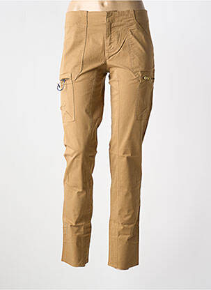 Pantalon slim țesătură poplin mărime normală maro LEON & HARPER femeie