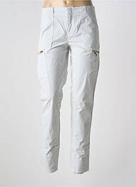 Pantalon slim țesătură poplin mărime normală gri deschis LEON & HARPER femeie
