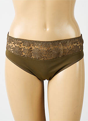 Shorty efect material satinat verde SIMONE PERELE femeie