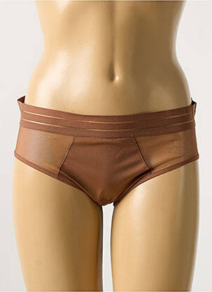 Shorty efect material satinat maro MAISON LEJABY femeie