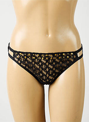Tanga efect material satinat negru CHANTELLE femeie