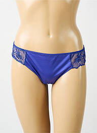 Tanga efect material satinat albastru MAISON LEJABY femme