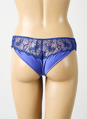 Tanga efect material satinat albastru MAISON LEJABY femeie