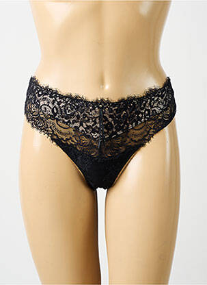 Tanga efect material satinat negru AMBRA femeie