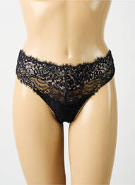 Tanga efect material satinat negru AMBRA femme