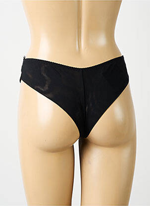 Tanga efect material satinat negru AMBRA femeie